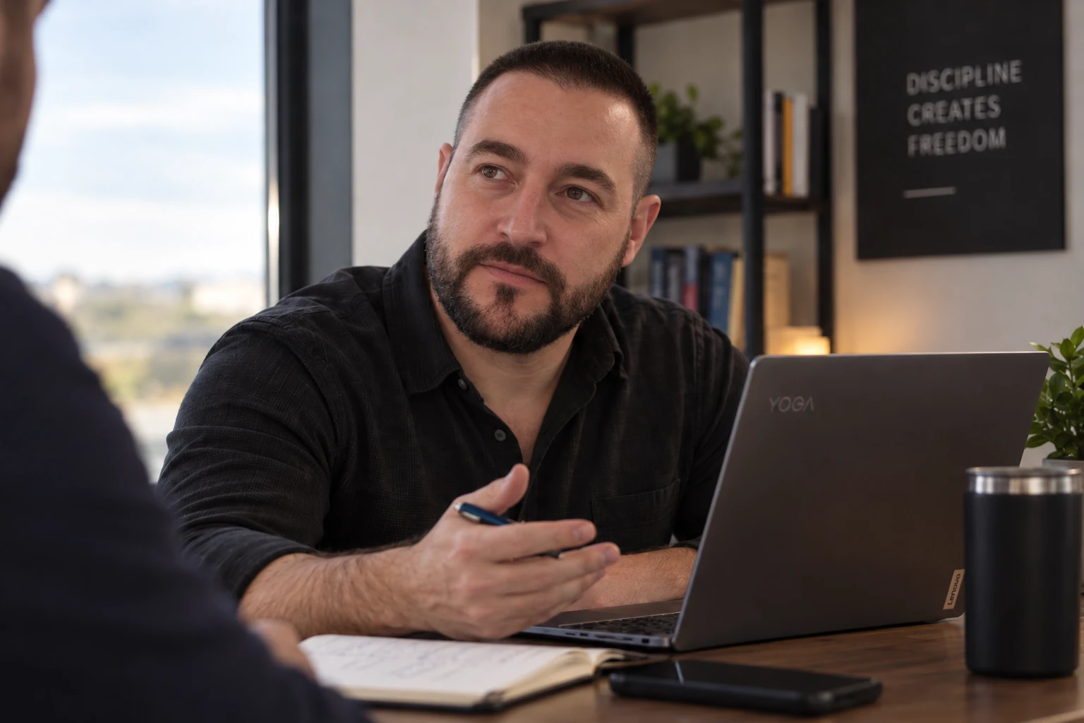 Bruno Quintela during a business working session