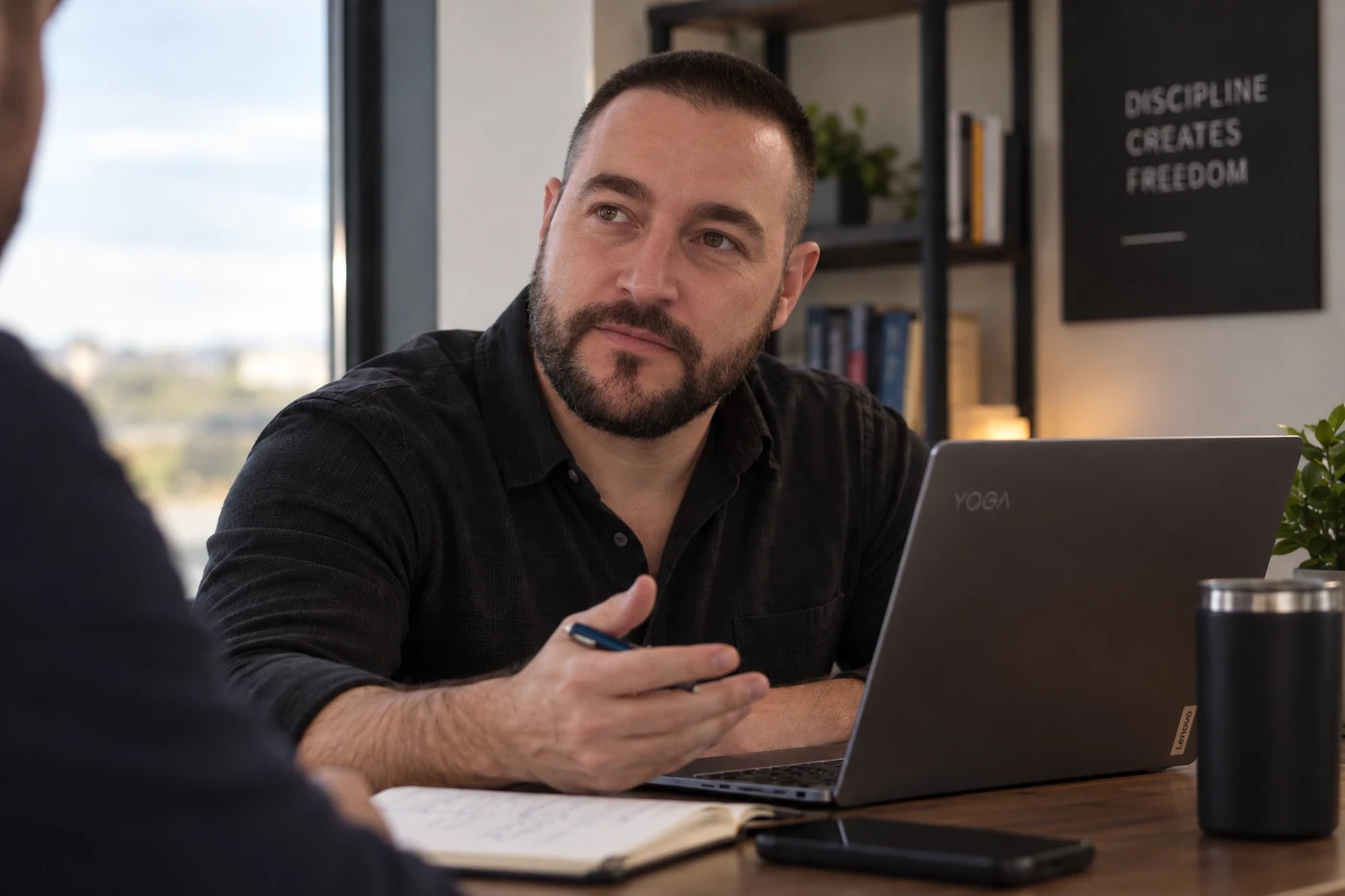 Bruno Quintela in a business working session